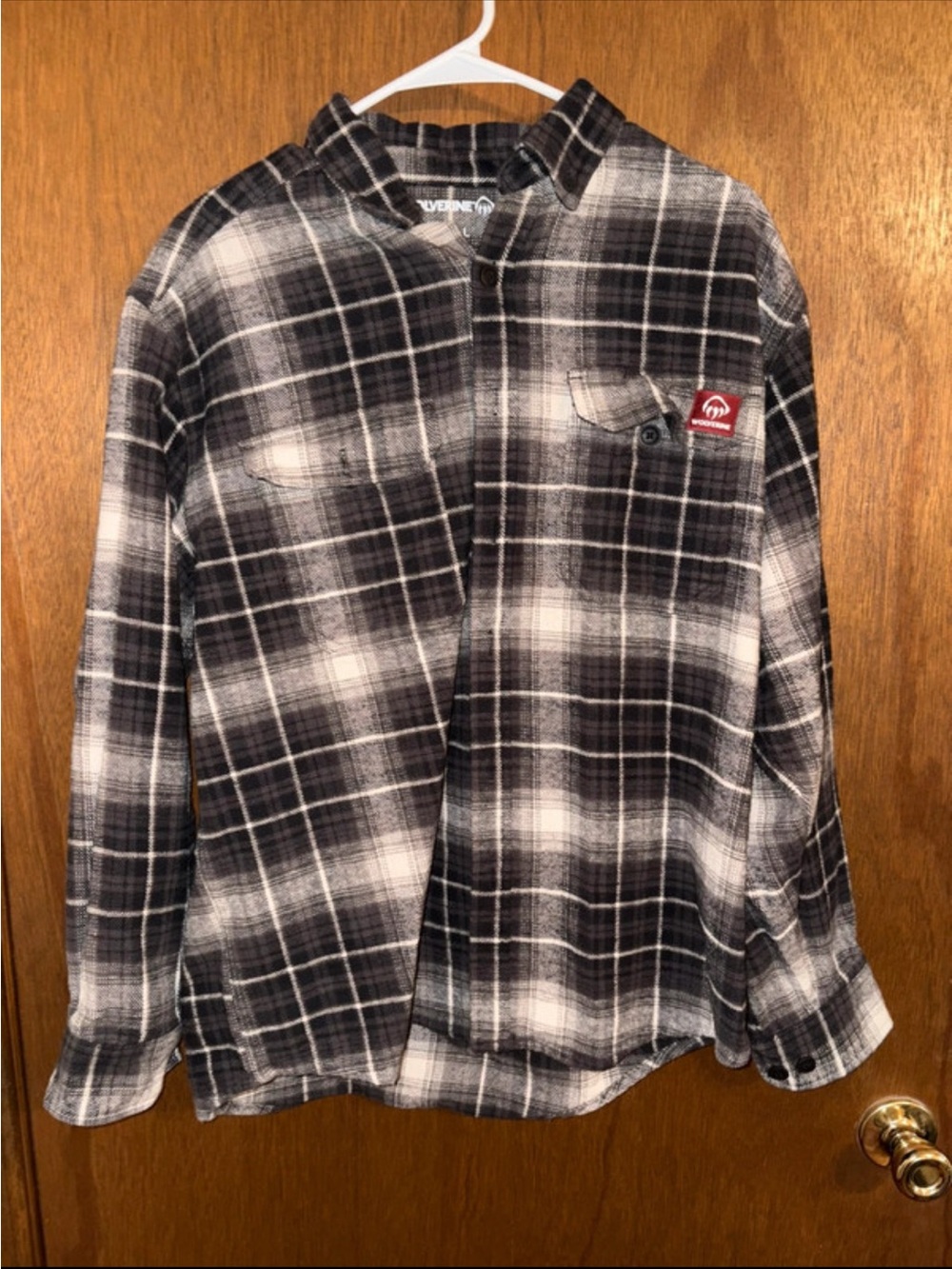 Wolverine Black & White Plaid Button-Down Shirt